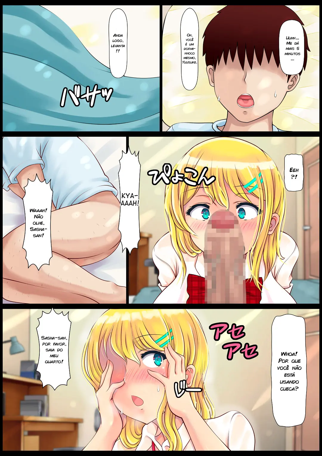 Blond Joshi Ryuugakusei Tanetsuke Press Namahame Taiken