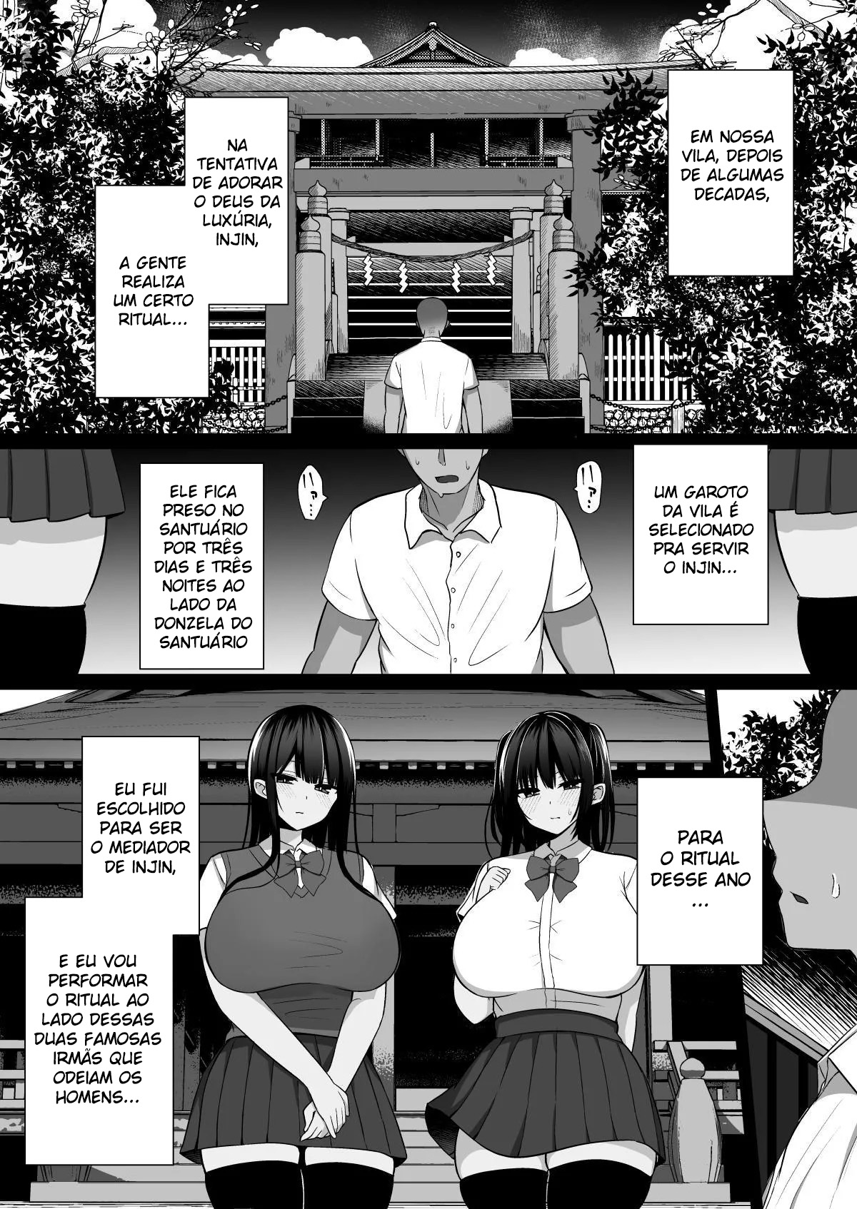 Inshin no Miko ~ Mura no Okute de Bokki Chinpo ni Sakaraenai Deka Chichi Miko Shimai to Jinja ni Tojikomerare… Bokki Shimakuri Tanezuke Shimakuri no Mikkakan - Foto 2