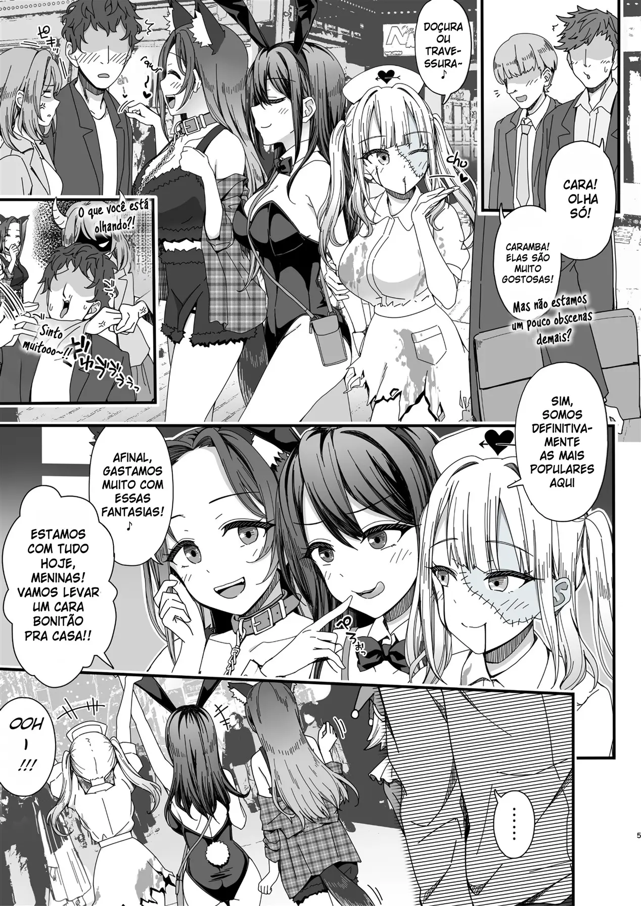 Halloween de Ukareta Gal-tachi ni Saimin Seisai o!! - Foto 5